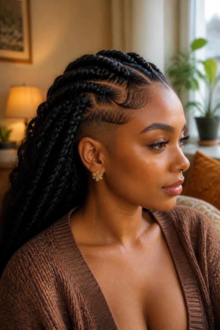20 Braids With Shaved Sides and Back