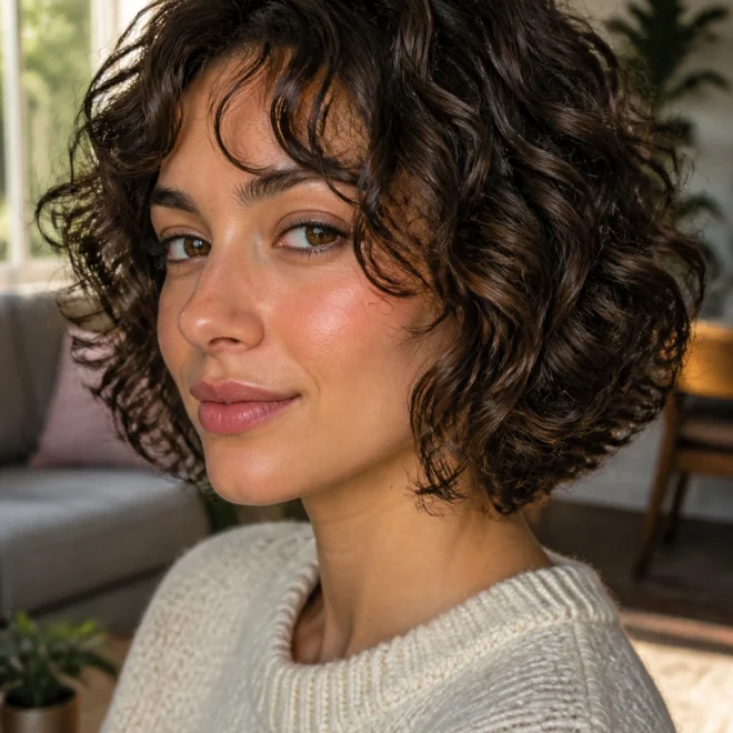 25 Curly Bob Haircuts for Round Faces
