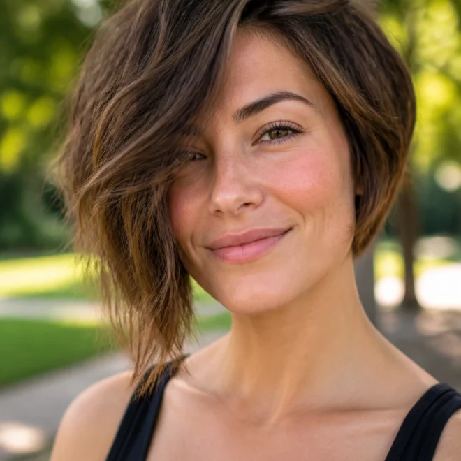 25 Short Asymmetrical Bob Haircuts for Round Faces