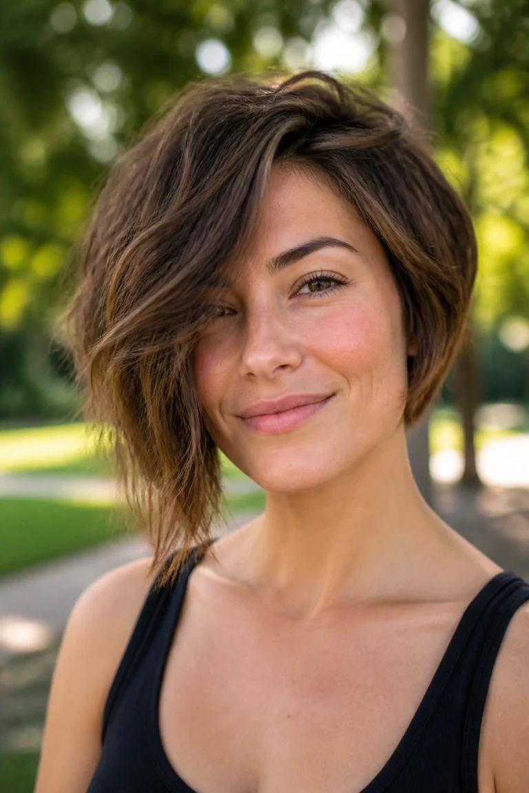 25 Short Asymmetrical Bob Haircuts for Round Faces