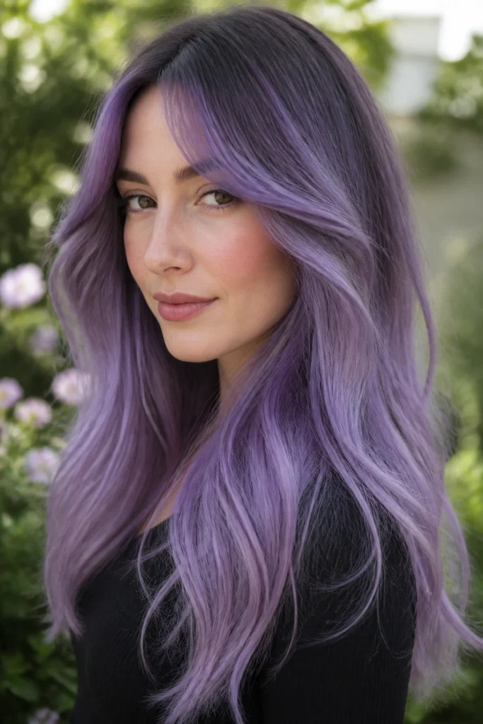 30 Violet Ombre Hair Ideas for Long Hair