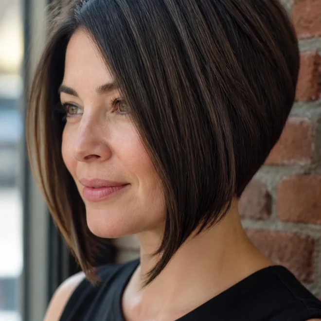 28 Graduated Hairstyles for Round Faces