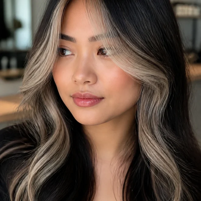 25 Blonde Black Hair Color Ideas for Round Faces