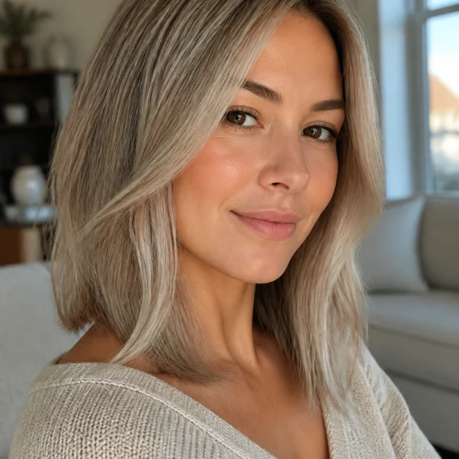 20 Ash Blonde Hair Color Ideas for Round Faces