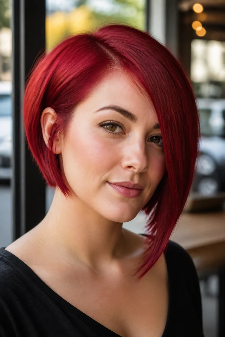 25 Short Red Hairstyles for Round Faces