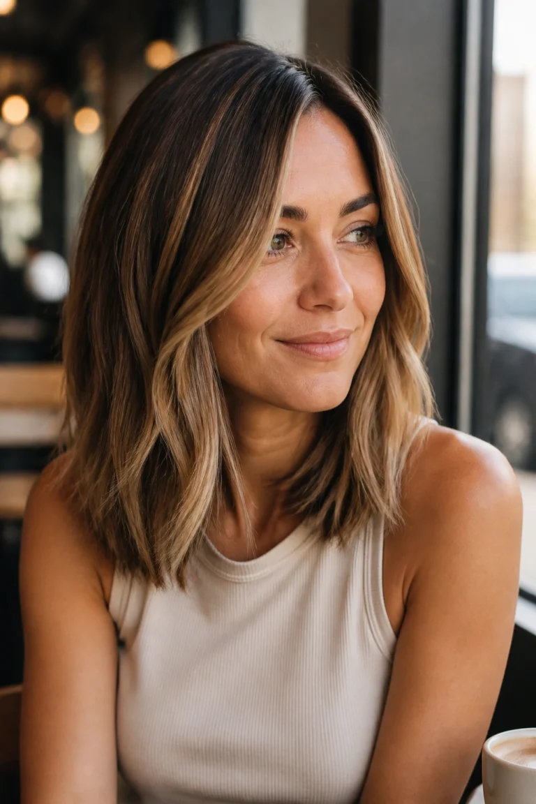 28 Brown Blonde Balayage Looks for Round Faces