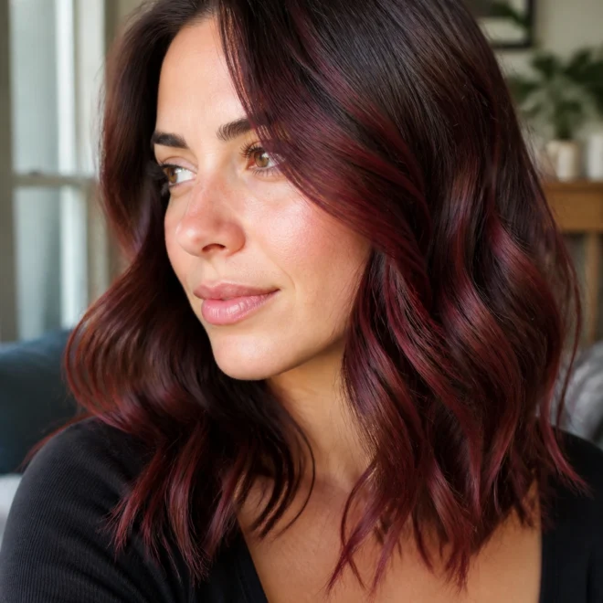 25 Burgundy Highlights for Brown Hair