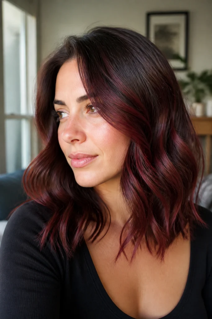 25 Burgundy Highlights for Brown Hair