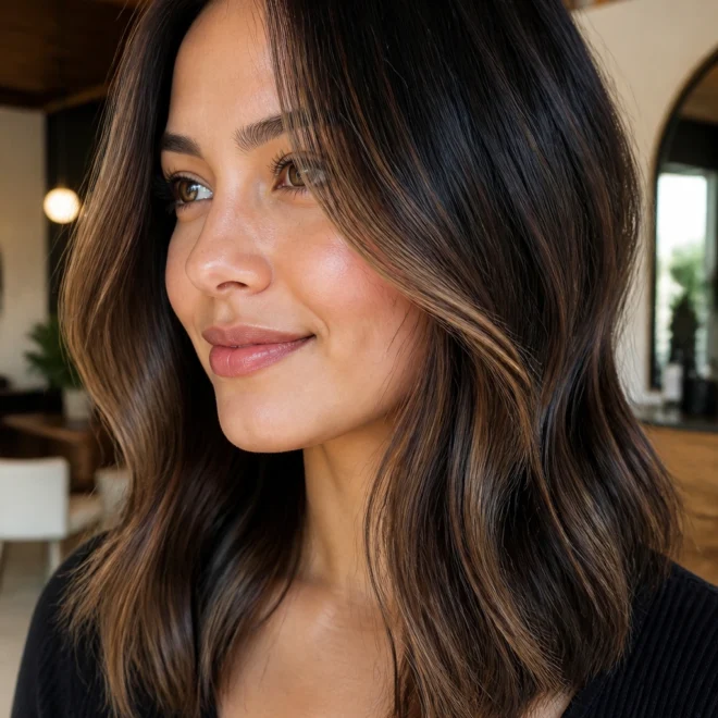 18 Black Balayage Looks for Round Faces