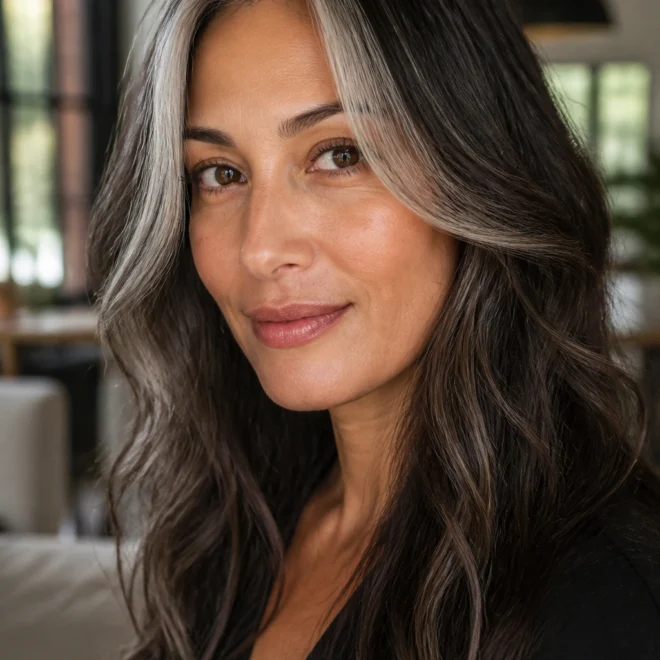 25 Salt and Pepper Balayage Looks for Brown Hair
