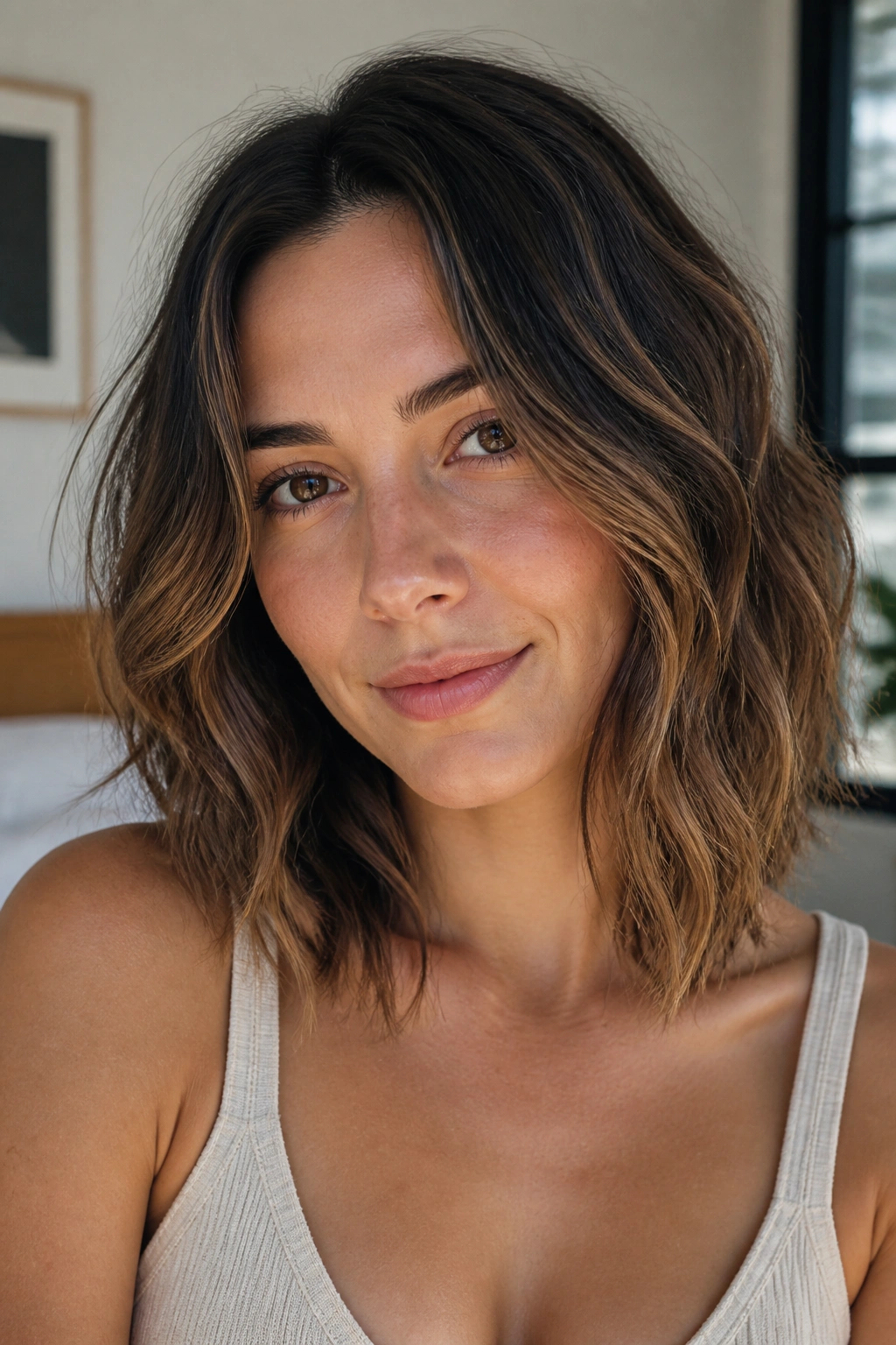 Close-up of a real person with barely-there bends