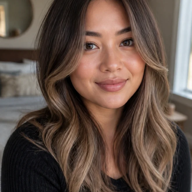 25 Brown Ombre Hair Ideas for Round Faces