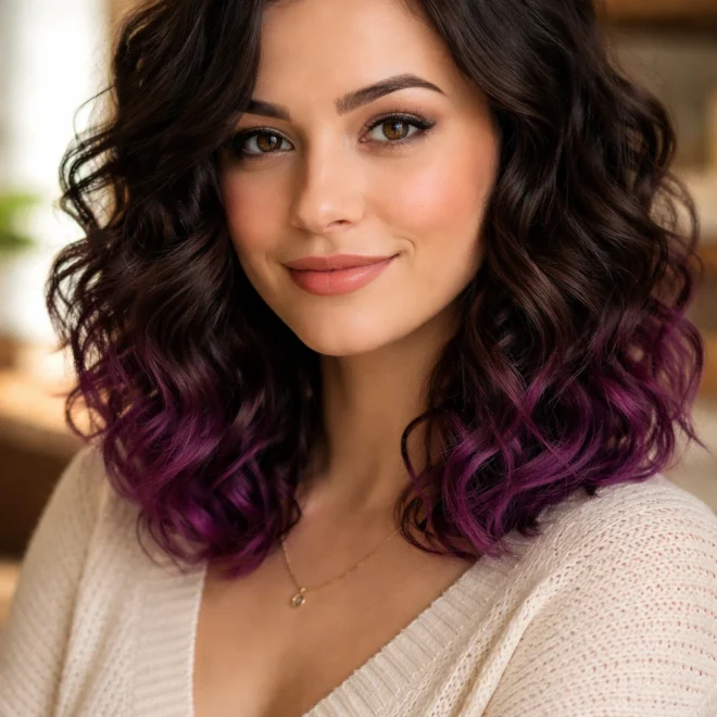 25 Purple Hair Color Ideas for Round Faces