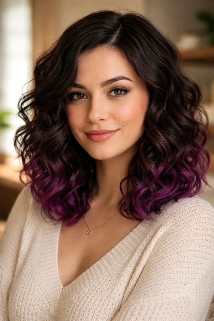25 Purple Hair Color Ideas for Round Faces
