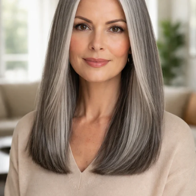 25 Grey Hairstyles for Round Faces