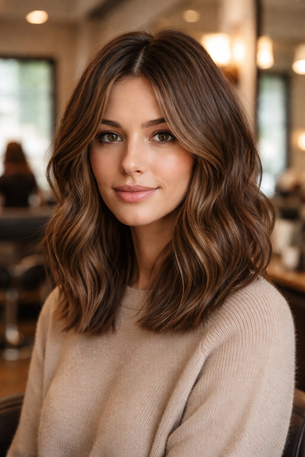 Close-up portrait of a real woman with blunt-cut ends for weight and control