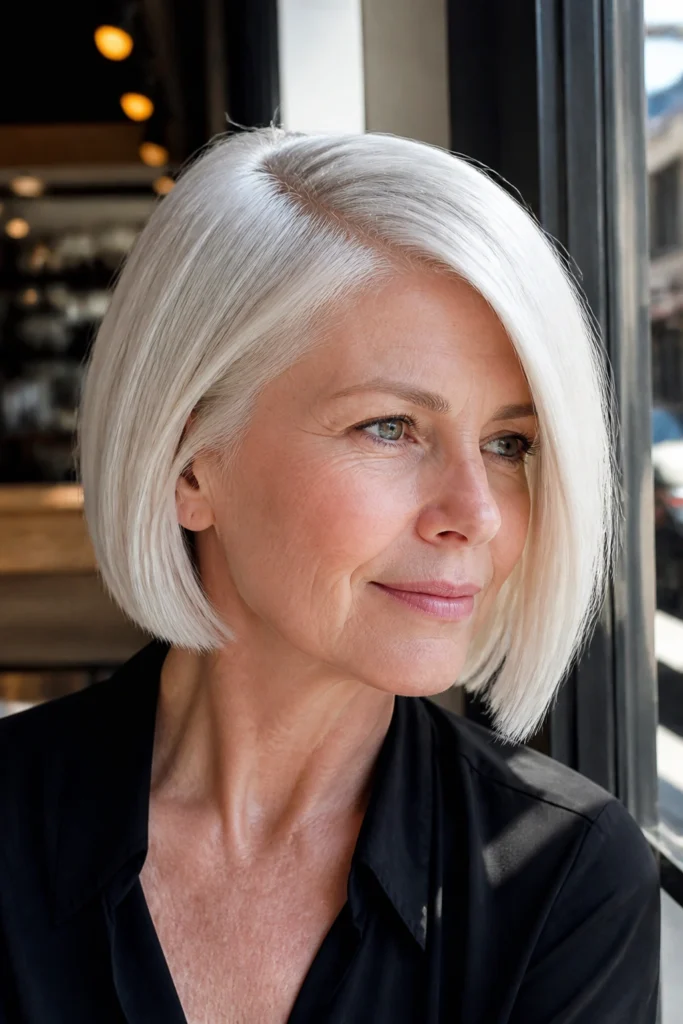 22 White Hair Color Ideas for Round Faces