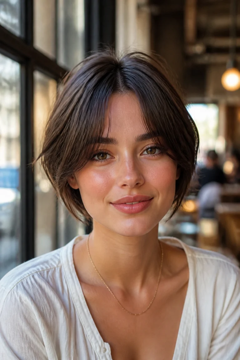 30 Short Curtain Bangs for Round Faces