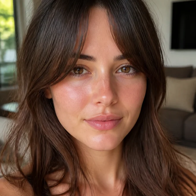 20 Half Bangs Ideas for Round Faces