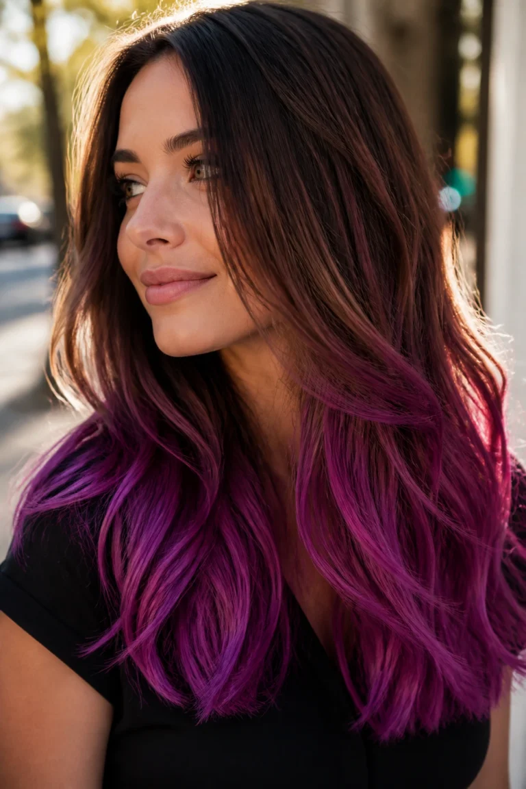 20 Violet Highlights for Brown Hair