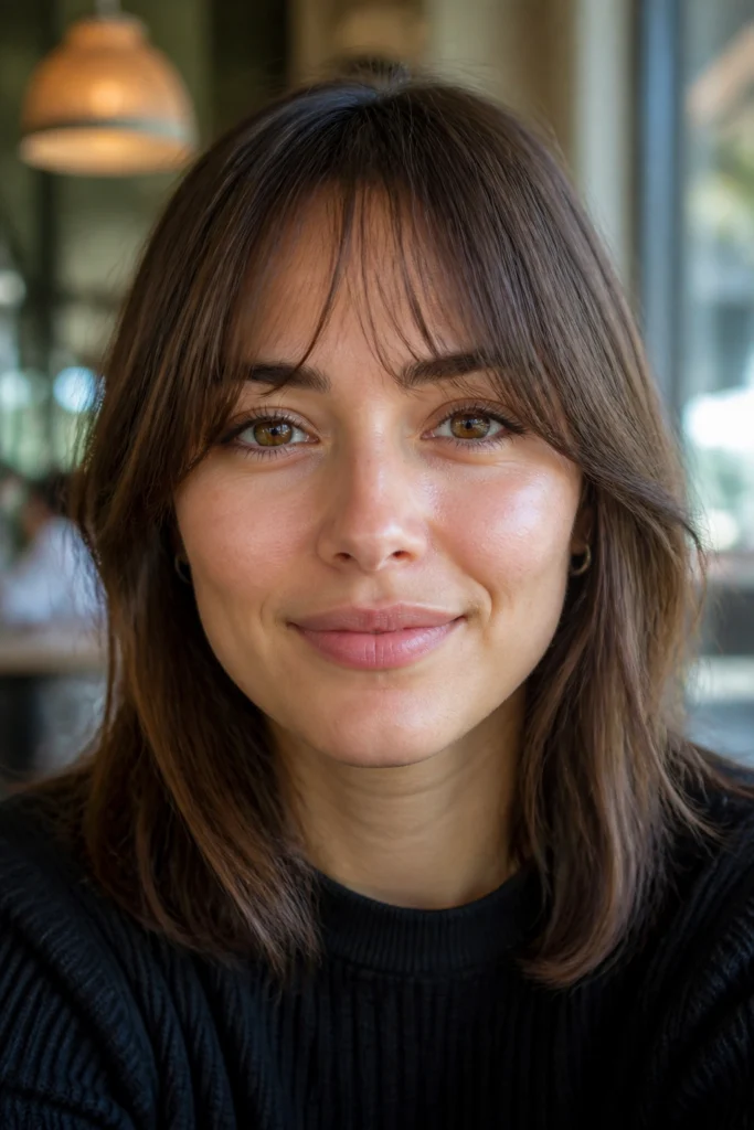 18 Soft Curtain Bangs for Round Faces