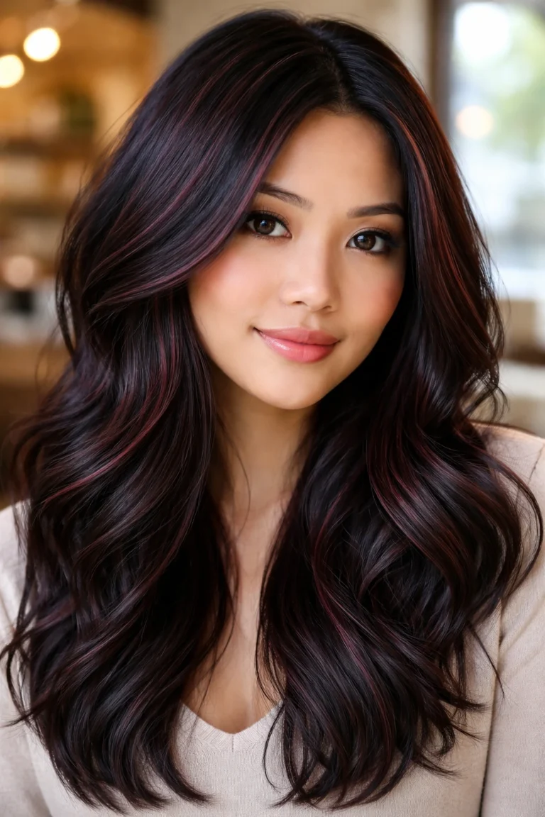 18 Red Black Highlights for Round Faces