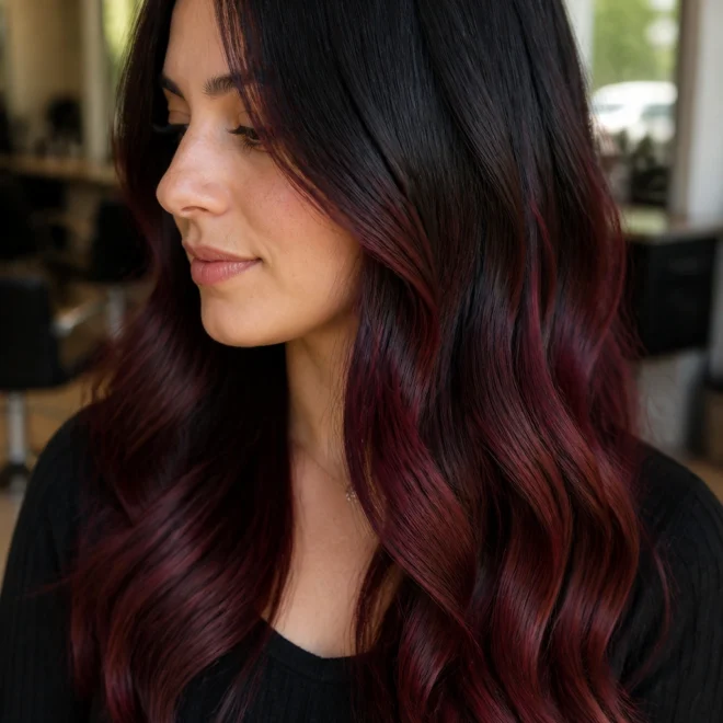 28 Black Red Highlights for Round Faces