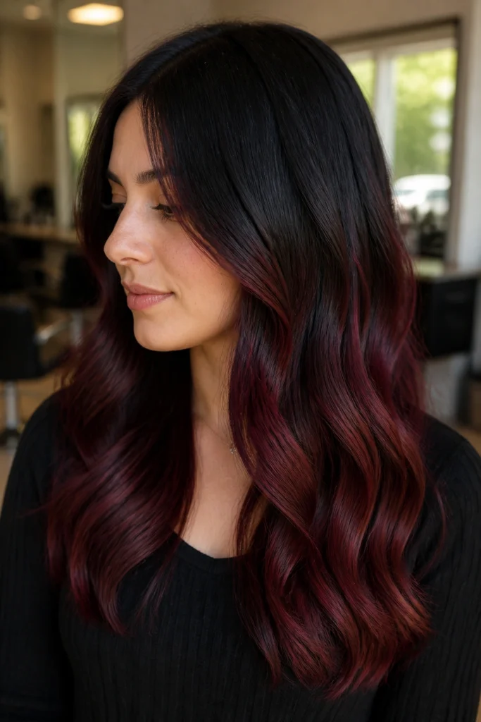 28 Black Red Highlights for Round Faces