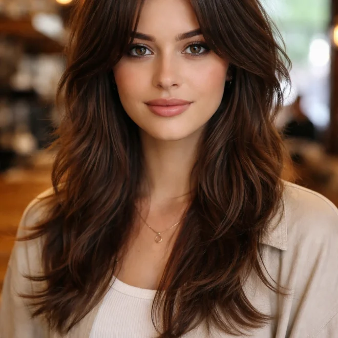 30 Long Micro Shag Haircuts for Round Faces