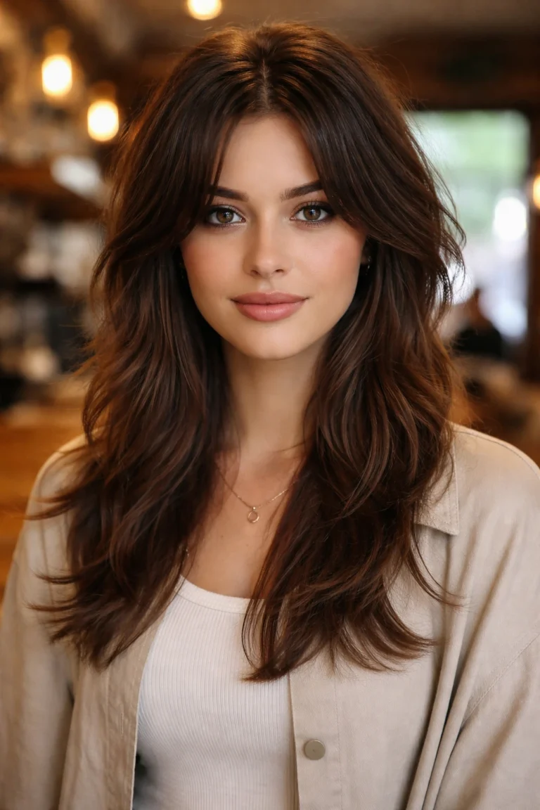 30 Long Micro Shag Haircuts for Round Faces