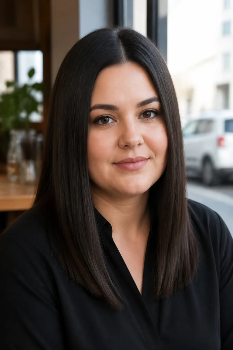 28 Straight Haircuts for Round Faces