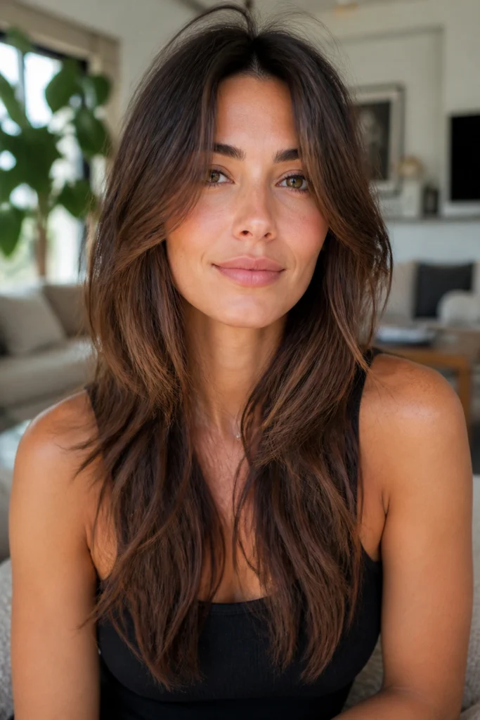 20 Long Shag Haircuts for Round Faces