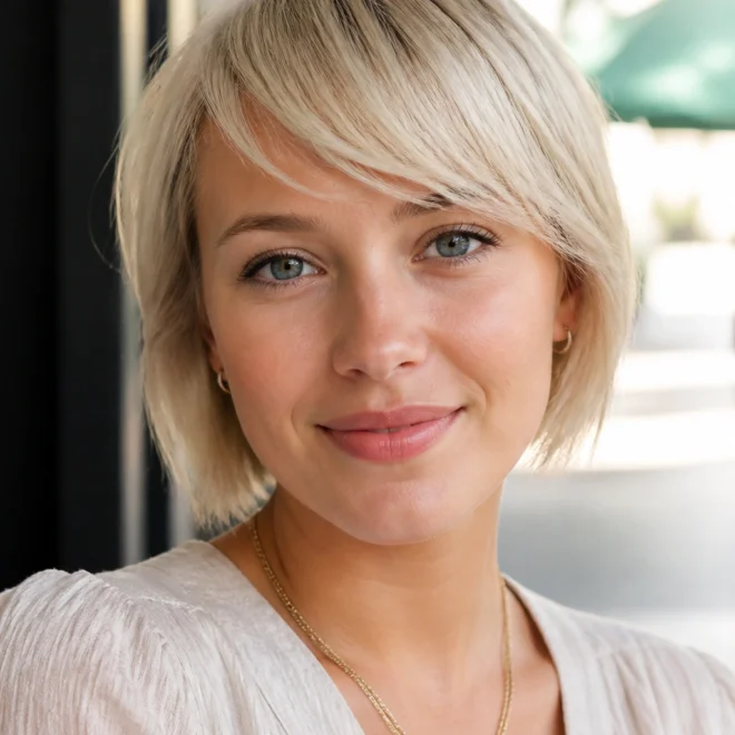 15 Short Blonde Bangs Ideas for Round Faces