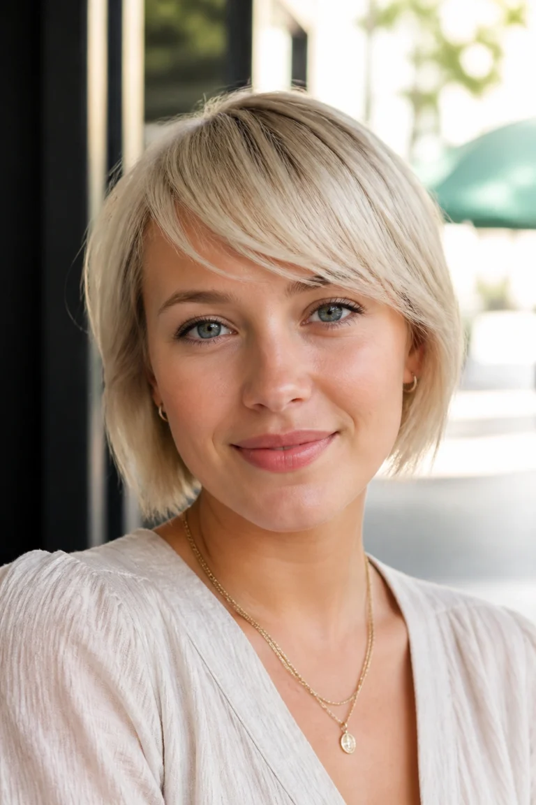 15 Short Blonde Bangs Ideas for Round Faces