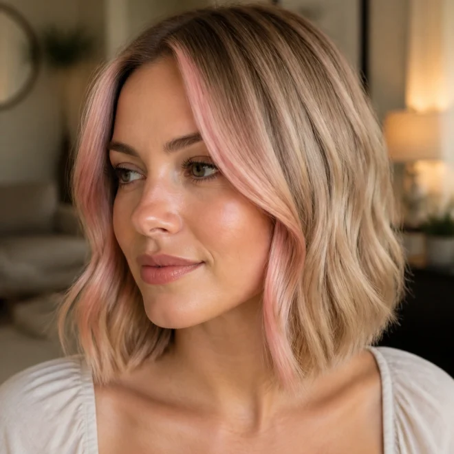 20 Blonde Pink Ombre Hair Ideas for Round Faces