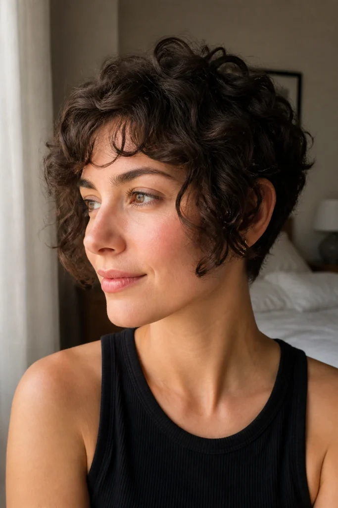 22 Short Curly Pixie Cuts for Round Faces