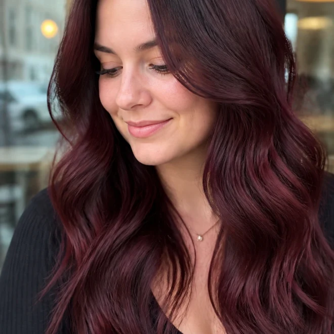18 Cherry Burgundy Hair Color Ideas for Cool Skin Tones