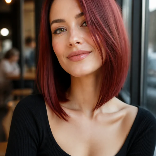28 Long Red Bob Haircuts for Round Faces