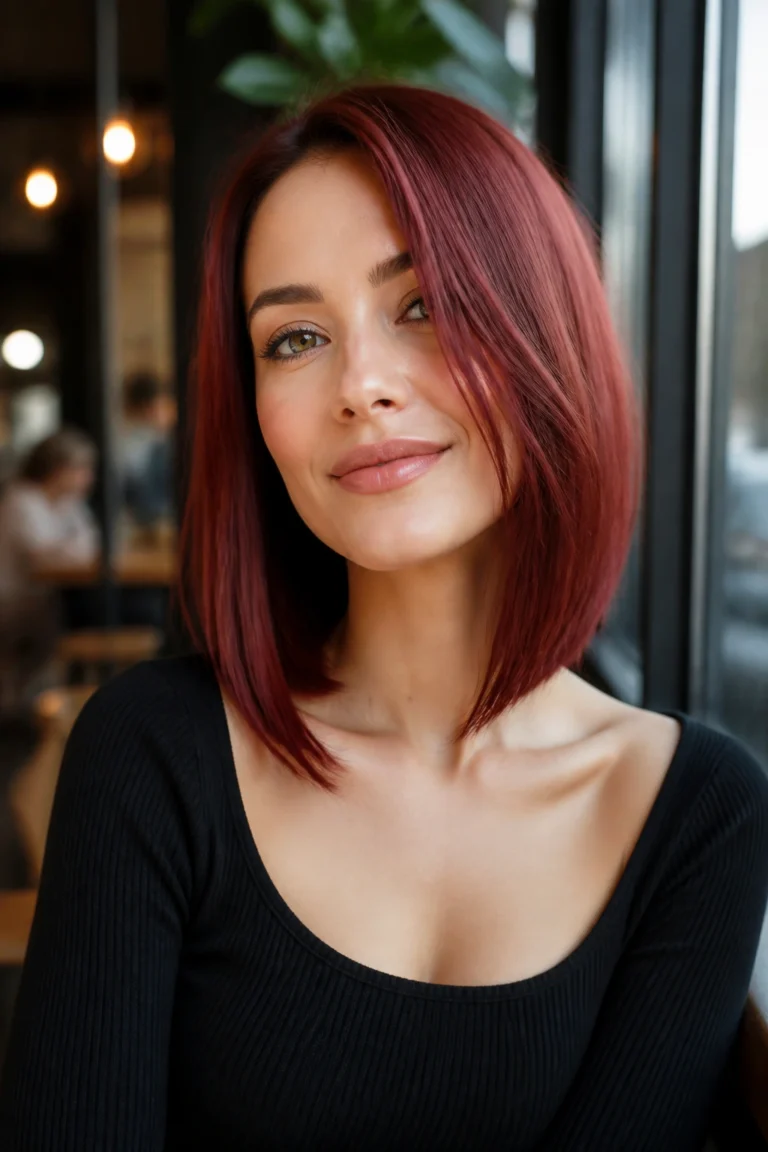28 Long Red Bob Haircuts for Round Faces
