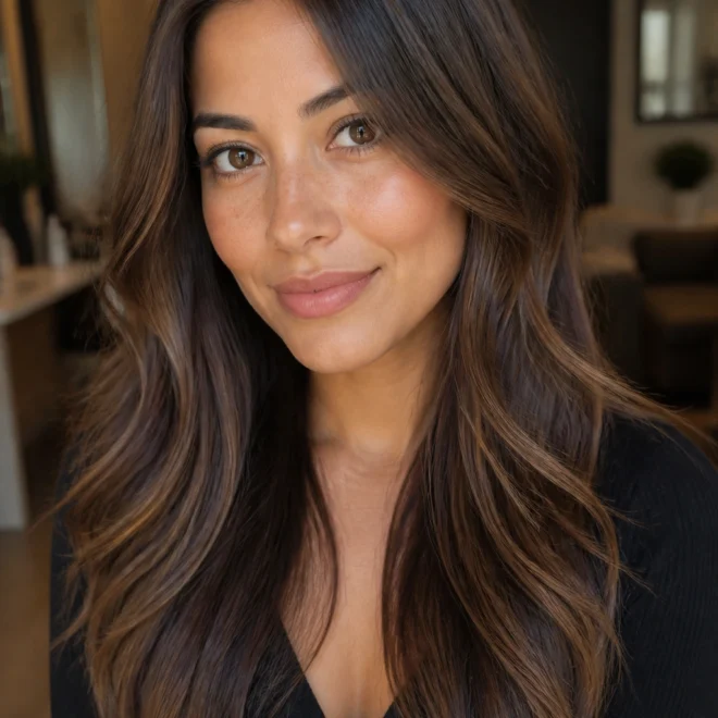 25 Brown Highlights for Round Faces
