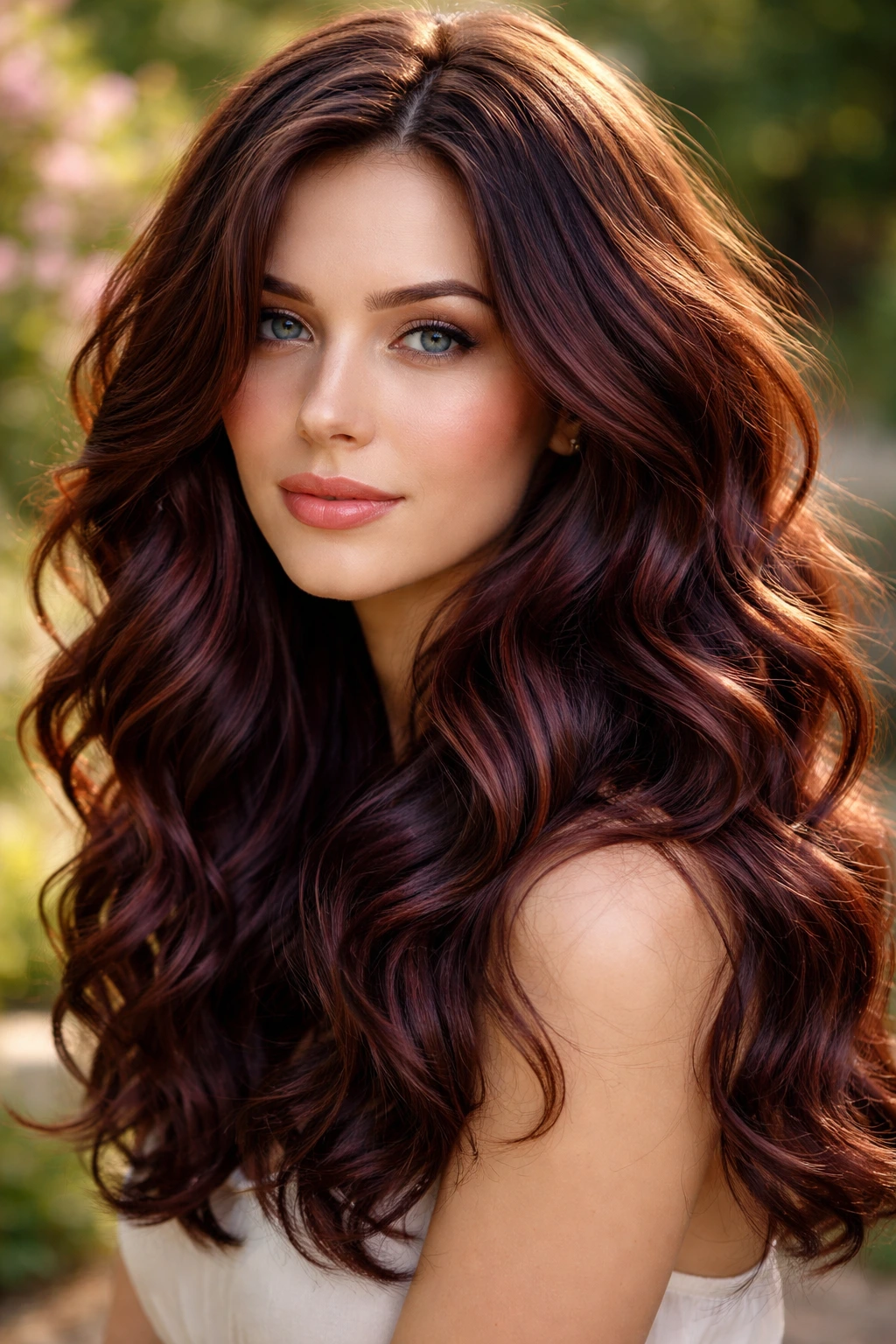 Close-up of Chestnut and Plum Dimension on a real person