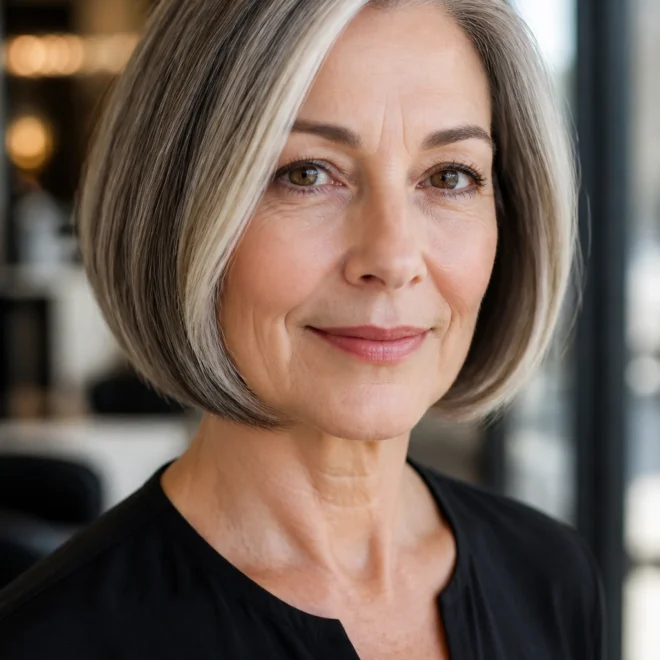 12 Short Hair With Silver Highlights for Older Women