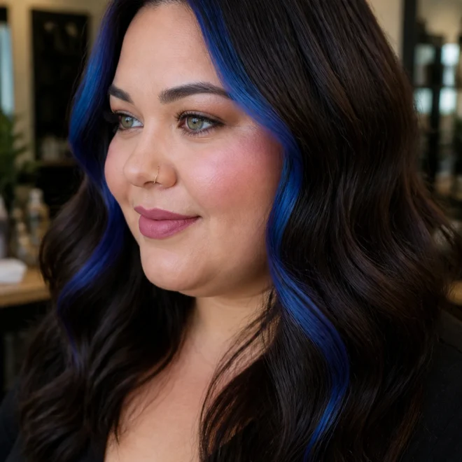 20 Brown Blue Highlights for Round Faces