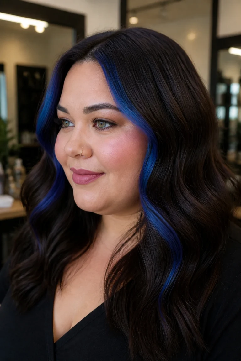 20 Brown Blue Highlights for Round Faces