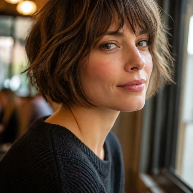 25 Messy Short Hairstyles for Round Faces