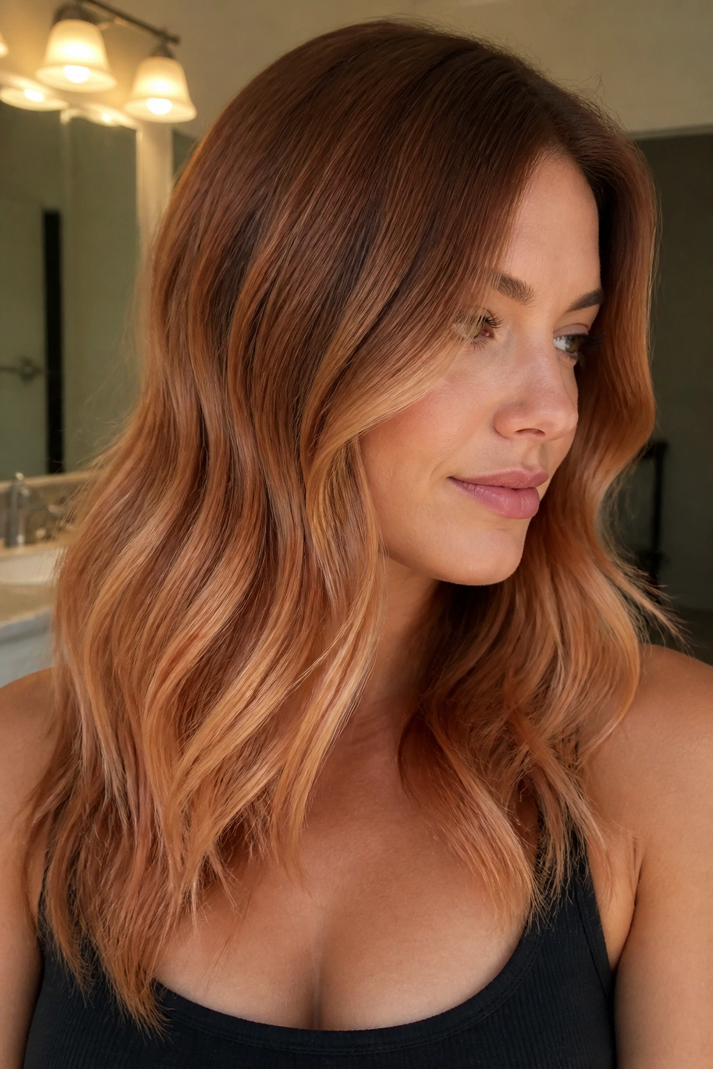 Close-up of a real person with cinnamon-root shadow and strawberry ends