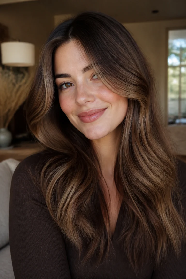 30 Chocolate Brown Hair Color Ideas for Round Faces