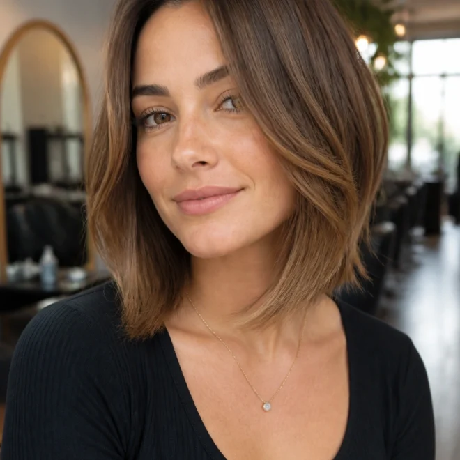 25 Medium Asymmetrical Hairstyles for Round Faces