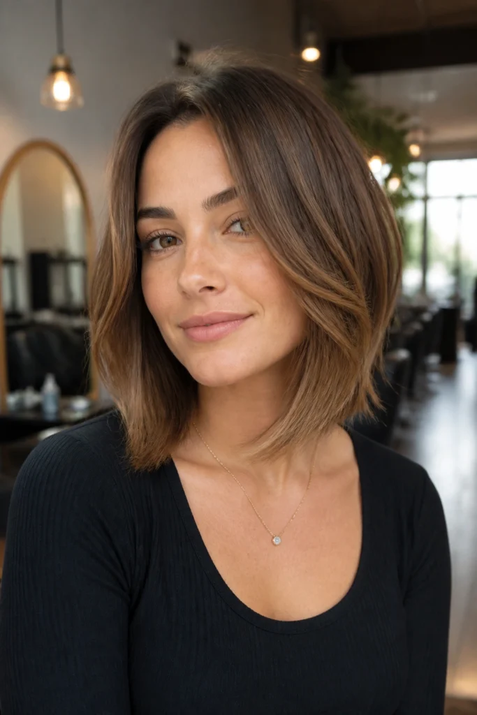 25 Medium Asymmetrical Hairstyles for Round Faces