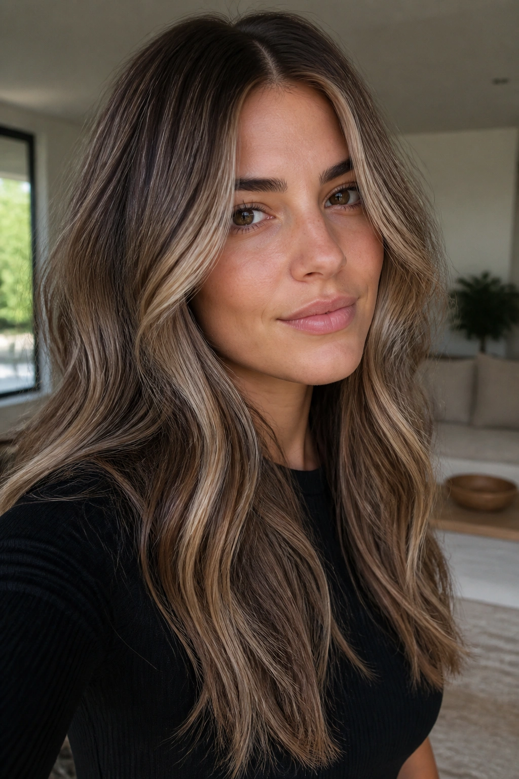 Portrait of a woman with cool beige bronde and soft contrast